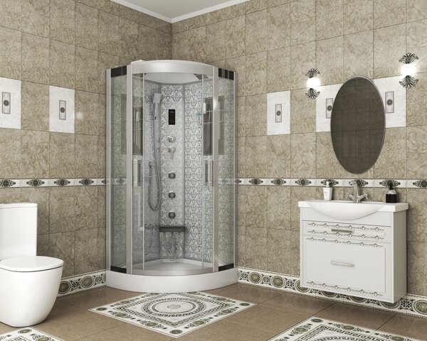 Душевая кабина Niagara NG-7715W (900x900х2150) низкий поддон стенки БЕЛЫЕ