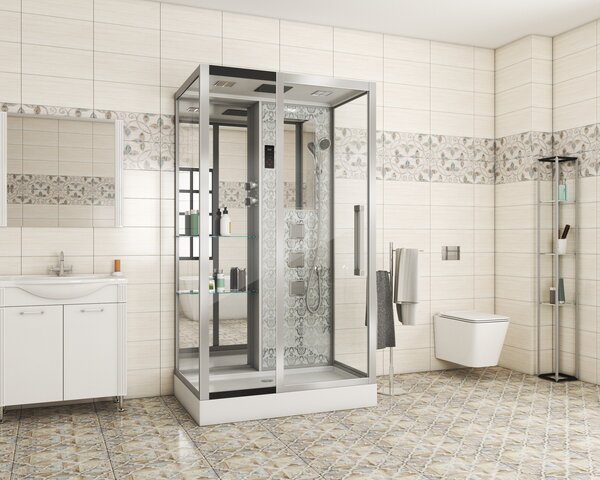 Душевая кабина Niagara NG-7713WL (820x1200х2150) низкий поддон стенки БЕЛЫЕ