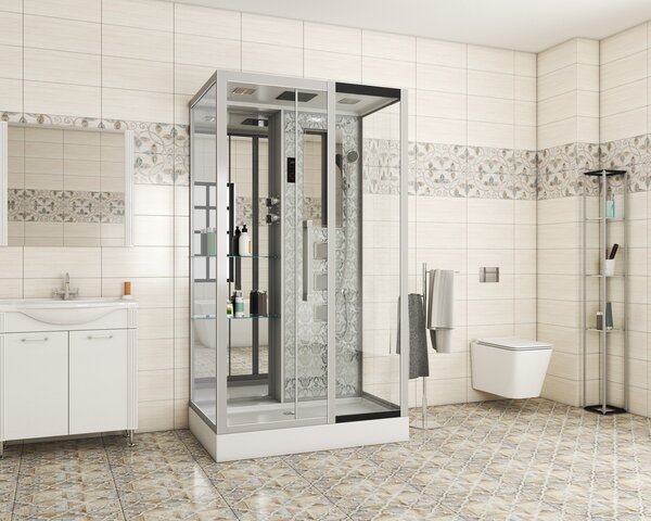 Душевая кабина Niagara NG-7713WR (820x1200х2150) низкий поддон стенки БЕЛЫЕ