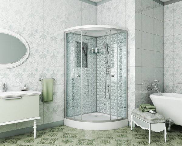 Душевая кабина Niagara NG-7701W (900x900х2100)  низкий поддон (15см) стенки БЕЛЫЕ