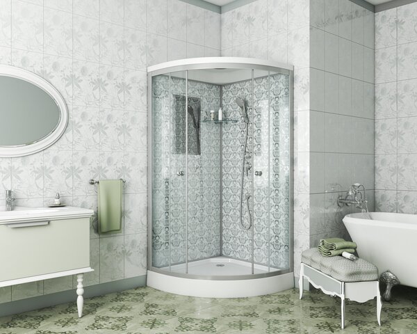 Душевая кабина Niagara NG-7702W (1000x1000х2100)  низкий поддон (15см) стенки БЕЛЫЕ