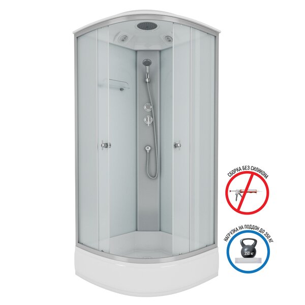 Душевая кабина Niagara NG- 3304-14 (900х900х2150) низкий поддон (26см) стекло МАТОВОЕ