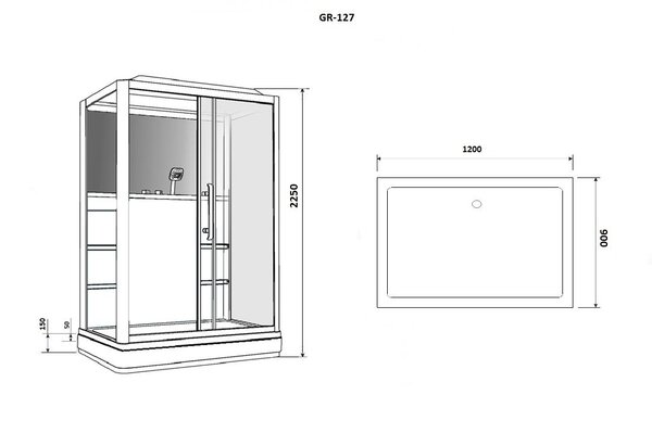 Душевая кабина Grossman GR127L (90x120x225)