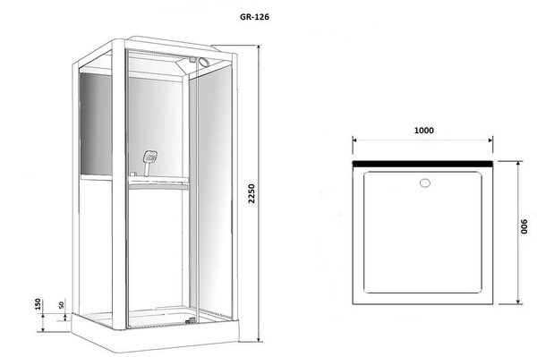 Душевая кабина Grossman GR126 (90x100x225)