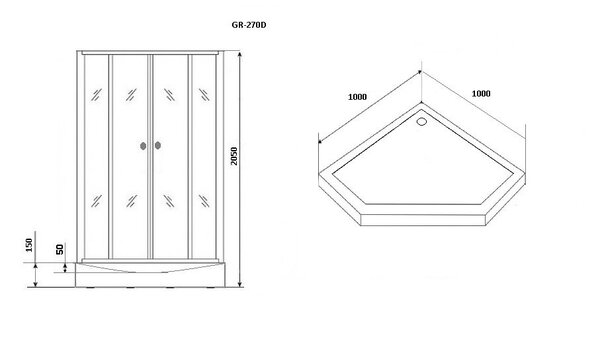 Душевая кабина Grossman GR270D (100*100*205) Classic