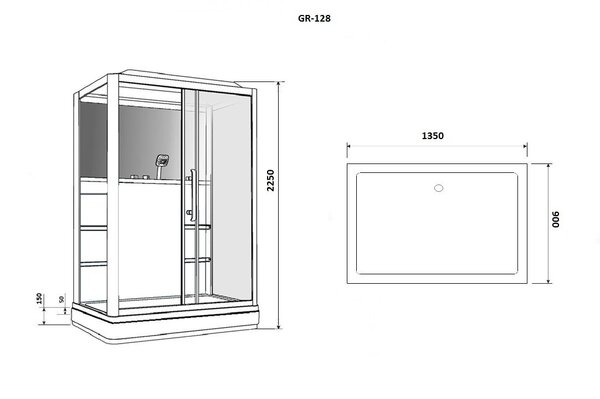 Душевая кабина Grossman GR128L (90x135x225)