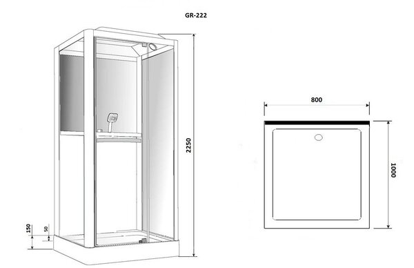 Душевая кабина Grossman GR222 (80x100x225)