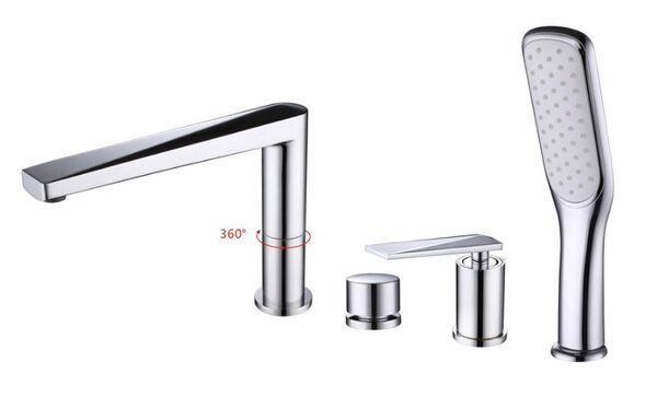 Смеситель Boheme Venturo 370 на борт ванны цвет хром
