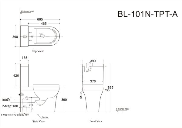 Сливной бачок Aquanet Nova-C2 BL-101N-TPT-A