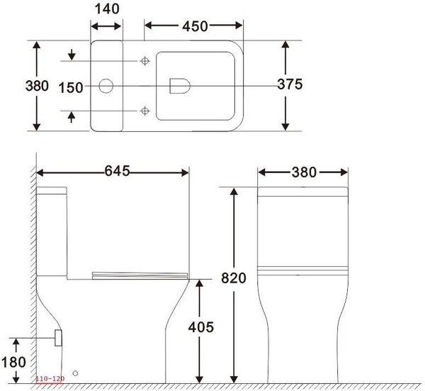 Сливной бачок Aquanet Cube 2-C-1 CL-12288-1