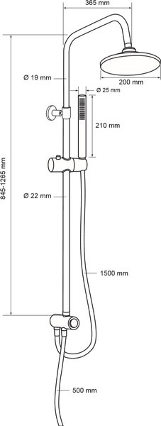 Душевая стойка Aquanet Practic R AF100-70-R-C