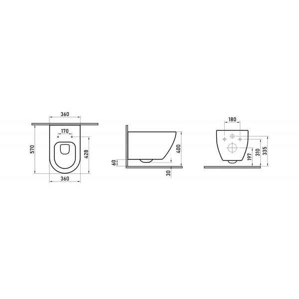 Комплект BERGES: инсталляция NOVUM, кнопка L5, унитаз MASCON  Rimless, сидение дюропласт Toma Slim SO