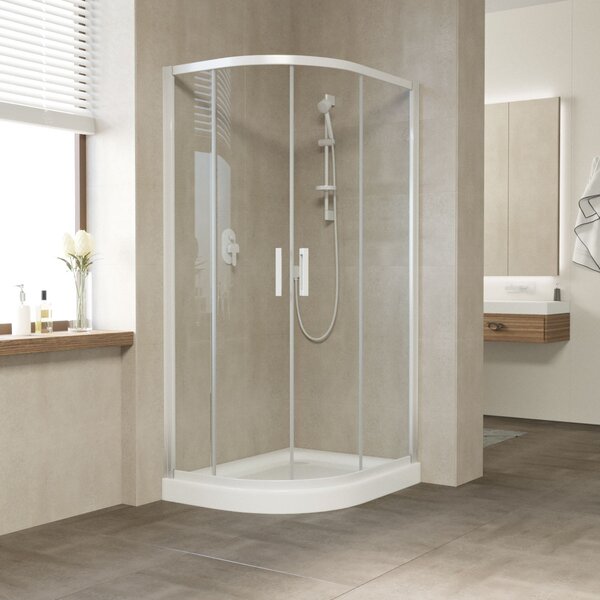 Душевой уголок Vegas Glass ZS-F NOVO h2000 100*80 01 01 профиль белый стекло прозрачное