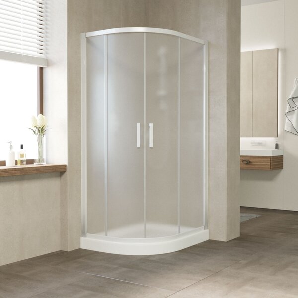 Душевой уголок Vegas Glass ZS-F NOVO h2000 110*100 01 10 профиль белый стекло сатин