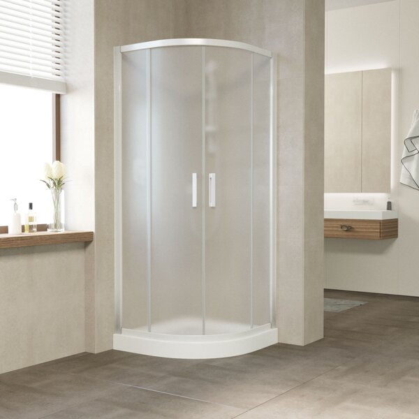 Душевой уголок Vegas Glass ZS NOVO h2000 80 01 10 профиль белый стекло сатин