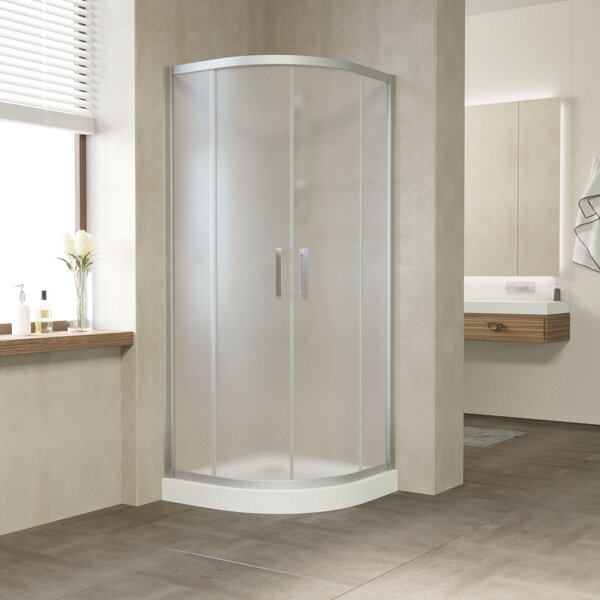 Душевой уголок Vegas Glass ZS NOVO h2000 100 07 10 профиль матовый хром стекло сатин