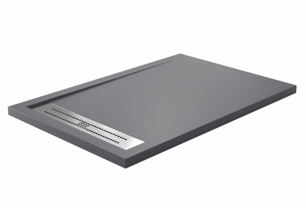 Душевой поддон серый WasserKraft Wiese 84T06 120х80 из искусственного камня
