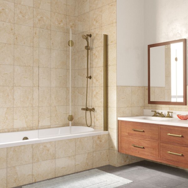 Шторка на ванну Vegas Glass E2V LUX 120 05 01 R профиль бронза стекло прозрачное