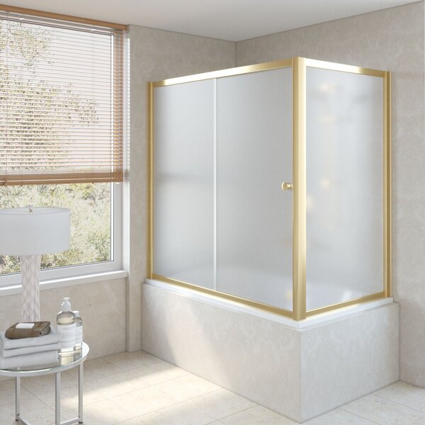 Шторка на ванну Vegas Glass ZV+ZVF TUR NOVO 160*90 09 10 профиль золото глянцевое стекло сатин
