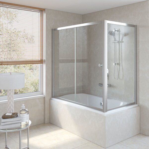 Шторка на ванну Vegas Glass ZV+ZVF TUR NOVO 180*85 08 CRYSTALVISION профиль глянцевый хром стекло CRYSTALVISION