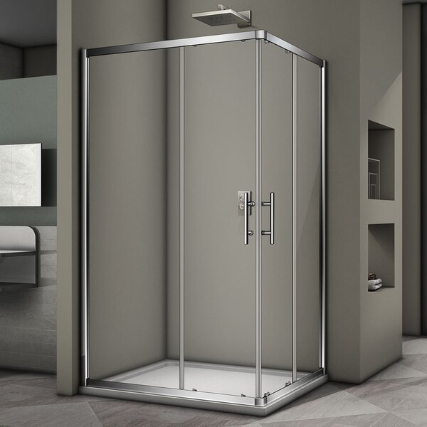 Душевой угол Veconi Rovigo RV-30, 1200x900x1900 хром, стекло прозрачное