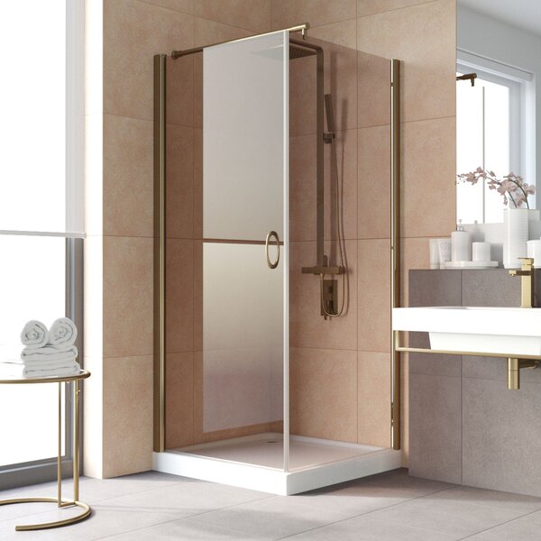 Душевой уголок Vegas Glass EP-Fis LUX 80 05 05 L профиль бронза стекло бронза