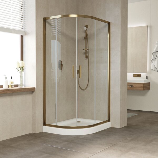 Душевой уголок Vegas Glass ZS-F TUR NOVO 110*90 05 01 профиль бронза стекло прозрачное