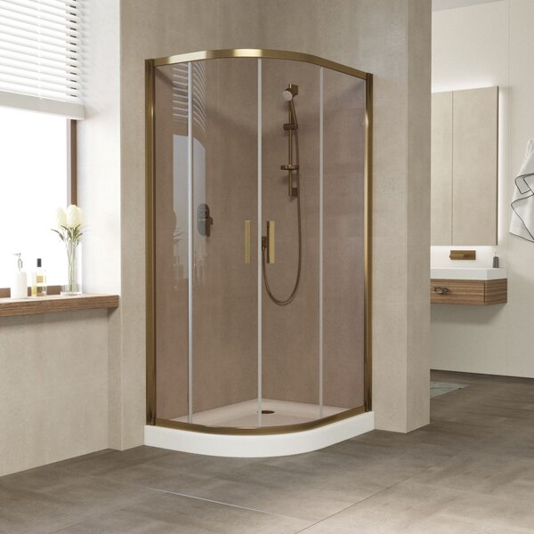 Душевой уголок Vegas Glass ZS-F TUR NOVO 120*90 05 05 профиль бронза стекло тонированное