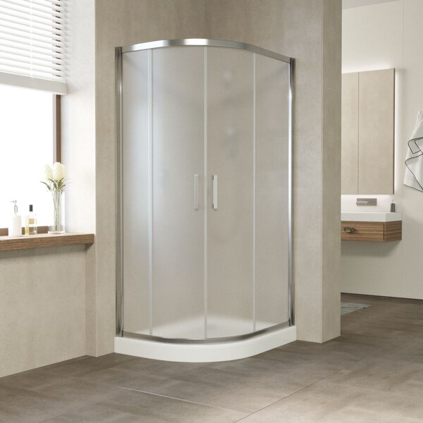 Душевой уголок Vegas Glass ZS-F TUR NOVO 120*90 08 10 профиль глянцевый хром стекло сатин