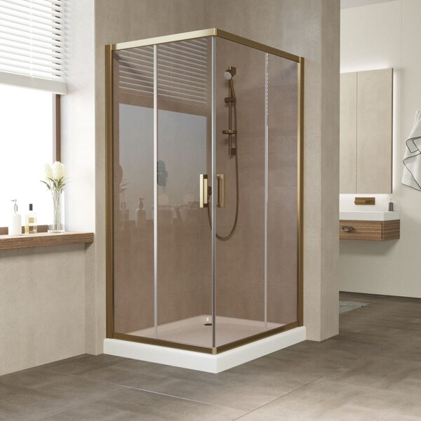 Душевой уголок Vegas Glass ZA-F TUR NOVO 110*90 05 05 профиль бронза стекло бронза