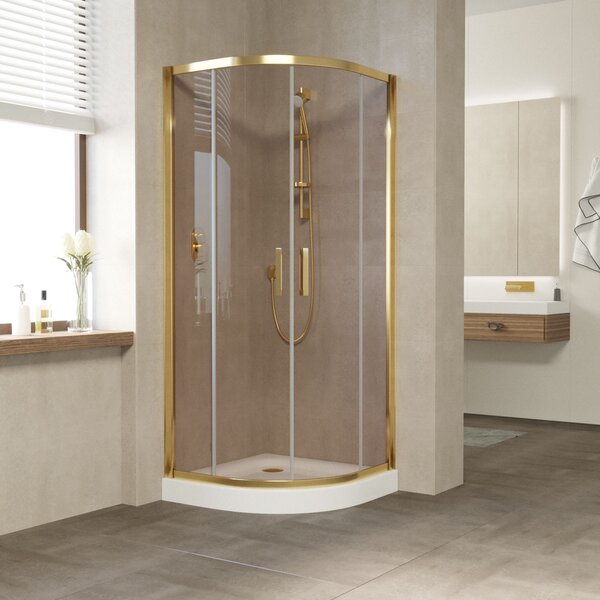Душевой уголок Vegas Glass ZS TUR NOVO h1900 120 09 05 профиль золото глянцевое стекло бронза
