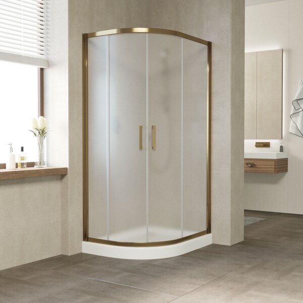 Душевой уголок Vegas Glass ZS-F TUR NOVO 90*80 05 10 профиль бронза стекло сатин