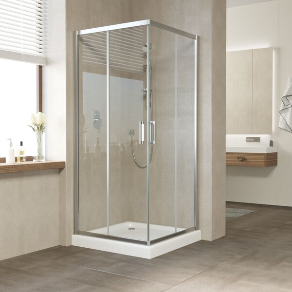 Душевой уголок Vegas Glass ZA TUR NOVO 120 08 CRYSTALVISION профиль глянцевый хром стекло CRYSTALVISION