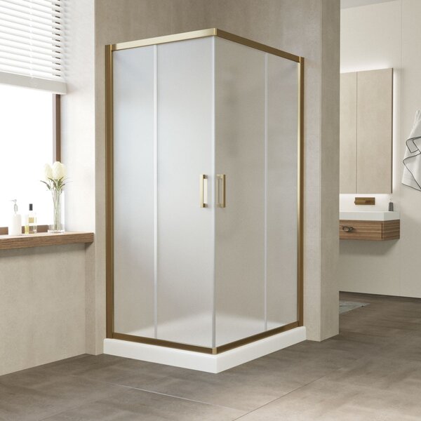 Душевой уголок Vegas Glass ZA-F TUR NOVO 120*80 05 10 профиль бронза стекло сатин