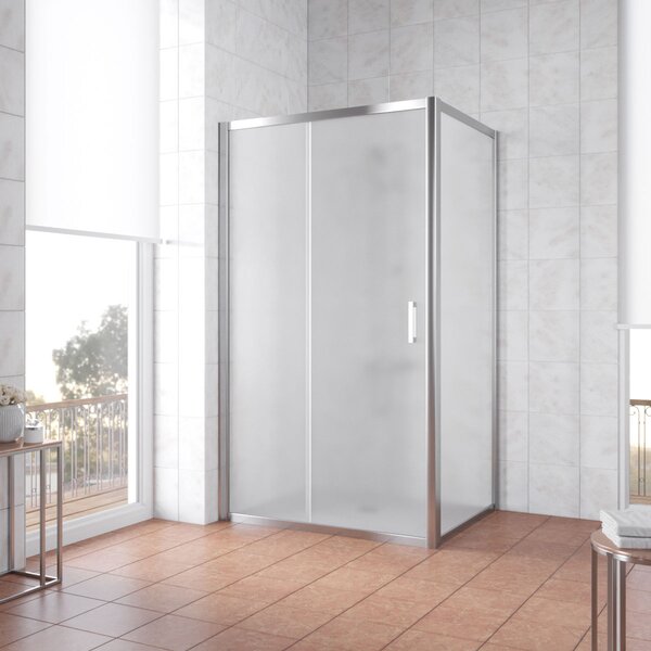 Душевой уголок Vegas Glass ZP+ZPV TUR NOVO 120*100 08 10 профиль глянцевый хром стекло сатин