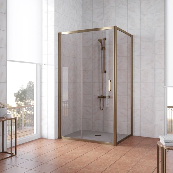 Душевой уголок Vegas Glass ZP+ZPV TUR NOVO 125*90 05 05 профиль бронза стекло бронза