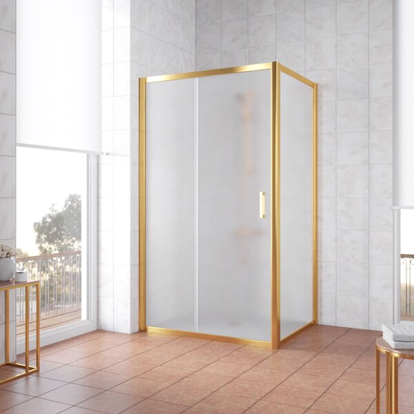 Душевой уголок Vegas Glass ZP+ZPV TUR NOVO 110*80 09 10 профиль золото глянцевое стекло сатин