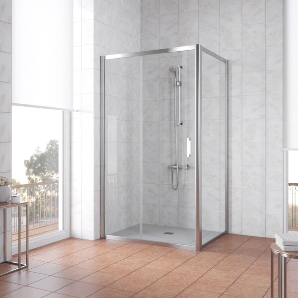 Душевой уголок Vegas Glass ZP+ZPV TUR NOVO 130*70 08 01 профиль глянцевый хром стекло прозрачное