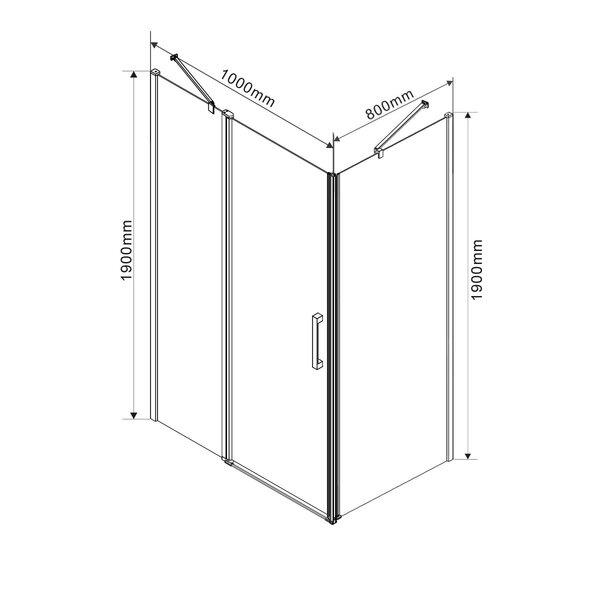 Душевой уголок Vincea Orta VSR-1O8010CL, 1000*800, хром, стекло прозрачное