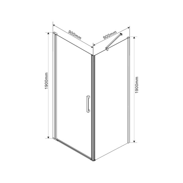 Душевой уголок Vincea Orta VSR-1O9090CL, 900*900, хром, стекло прозрачное