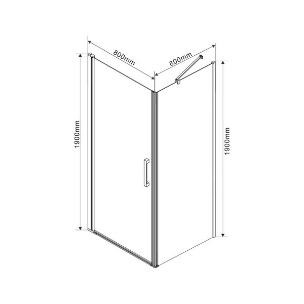 Душевой уголок Vincea Orta VSR-1O8080CL, 800*800, хром, стекло прозрачное