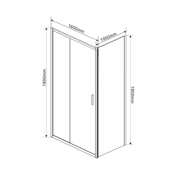 Душевой уголок Vincea Garda VSR-1G1016CH, 1600*1000, хром, стекло шиншилла