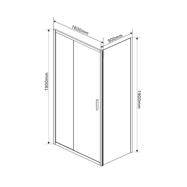 Душевой уголок Vincea Garda VSR-1G9016CL, 1600*900, хром, стекло прозрачное