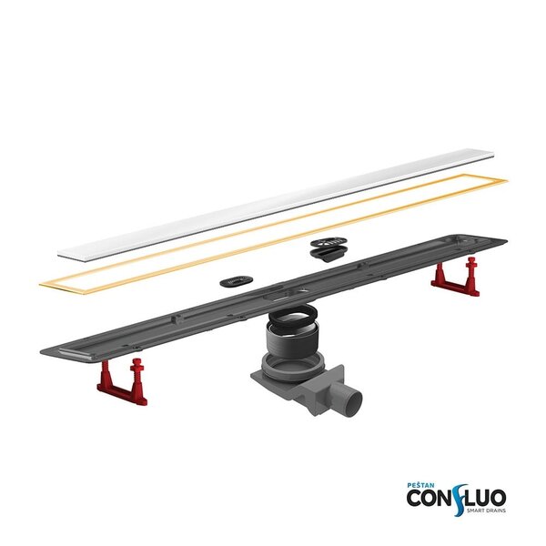 Душевой лоток Pestan Confluo Premium Line 650 White Glass Gold