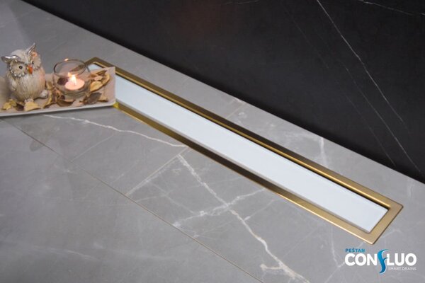 Душевой лоток Pestan Confluo Premium Line 650 White Glass Gold