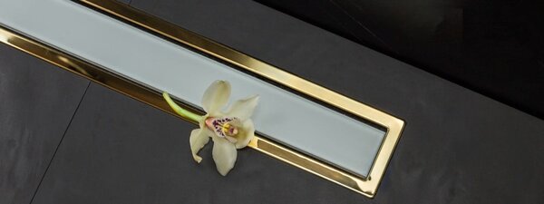 Душевой лоток Pestan Confluo Premium Line 650 White Glass Gold