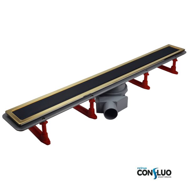 Душевой лоток Pestan Confluo Premium Line 750 Black Glass Gold