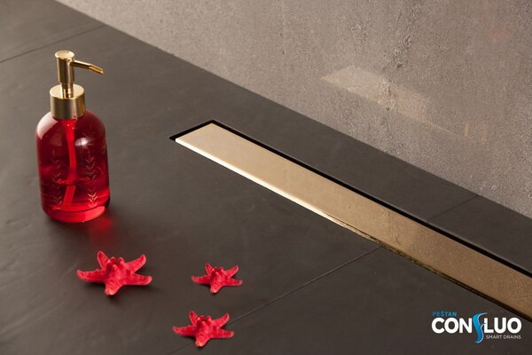 Душевой лоток Pestan Confluo Frameless Line 650 Gold