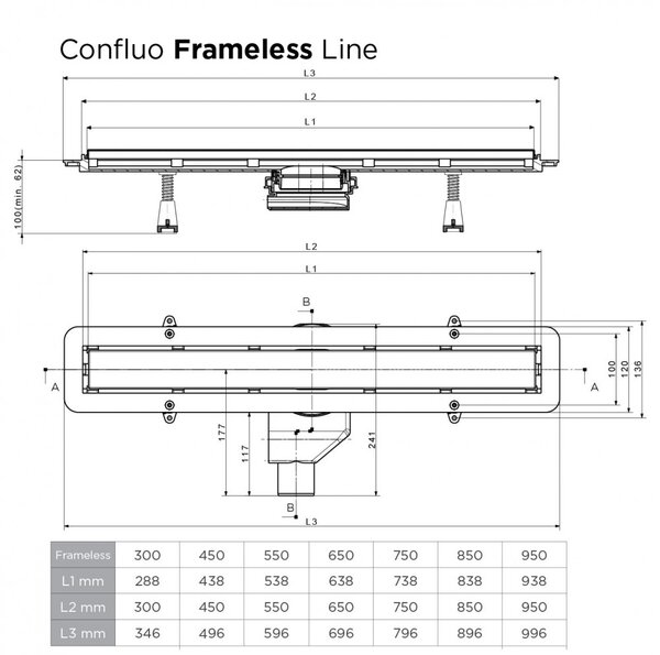 Душевой лоток Pestan Confluo Frameless Line 300 Gold