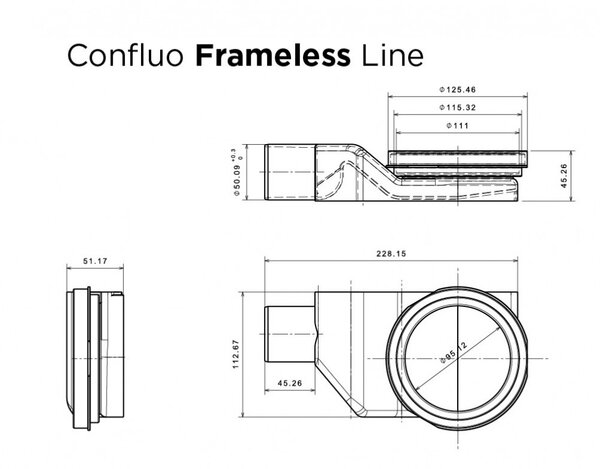 Душевой лоток Pestan Confluo Frameless Line 750 Black Matte